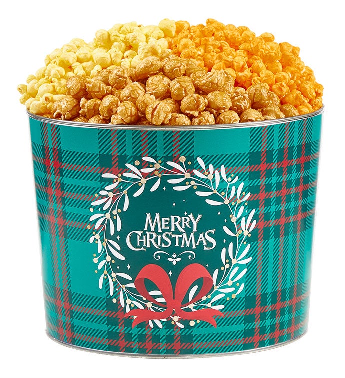 Cozy Christmas 2 Gallon 3 Flavor Popcorn Tin
